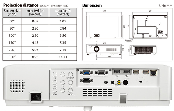 منبع نور لیزر فلاین 4k Hdr Wxga پروژکتور آموزشی 4500 لومن