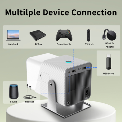 FY360 4K HD Smart LCD Projector روشنایی بالا خانه تئاتر لیزر با اندروید 11.0 BT5.2 ساخته شده در استریو صدا و US پلگ