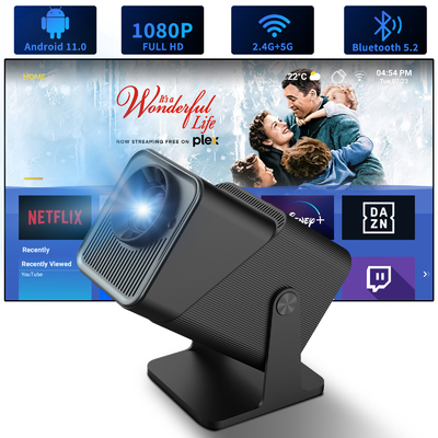 FY360 4K HD Smart LCD Projector روشنایی بالا خانه تئاتر لیزر با اندروید 11.0 BT5.2 ساخته شده در استریو صدا و US پلگ