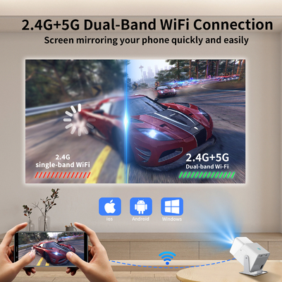 FY360 4K HD Smart LCD Projector روشنایی بالا خانه تئاتر لیزر با اندروید 11.0 BT5.2 ساخته شده در استریو صدا و US پلگ