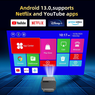 FLYIN P20 Pro 4K 350Lms 1080P Full HD پروژکتور فوکوس خودکار لنز ال سی دی لامپ اندروید 13 Airplay استفاده از سینمای خانگی قابل حمل