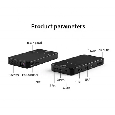 Flyin S90 4K مینی قابل حمل اندروید هوشمند DLP پروژکتور WIFI بلوتوث فعال شکل تلفن همراه ایالات متحده پلگ لامپ LED باتری سه بعدی