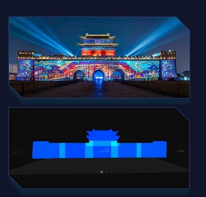 Flyin A1 4K توزیع شده همگرای سرور Edge Fusion Dome 3D Mapping Immersive Room Large Projection System
