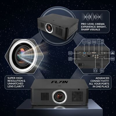 Flyin-K1200U 12000 Ansi Lumens WUXGA 3LCD لیزر پروژکتور 1.8x برقی زوم HDBaseT برای سالن بزرگ