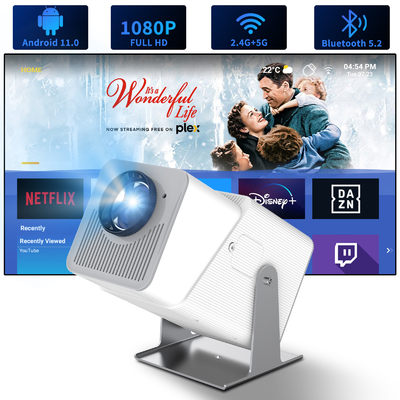FY360 4K HD Smart LCD Projector روشنایی بالا خانه تئاتر لیزر با اندروید 11.0 BT5.2 ساخته شده در استریو صدا و US پلگ