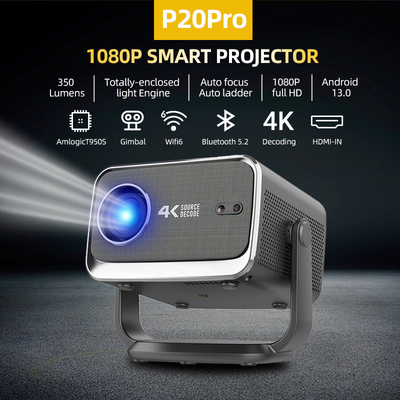 FLYIN P20 Pro 4K 350Lms 1080P Full HD پروژکتور فوکوس خودکار لنز ال سی دی لامپ اندروید 13 Airplay استفاده از سینمای خانگی قابل حمل